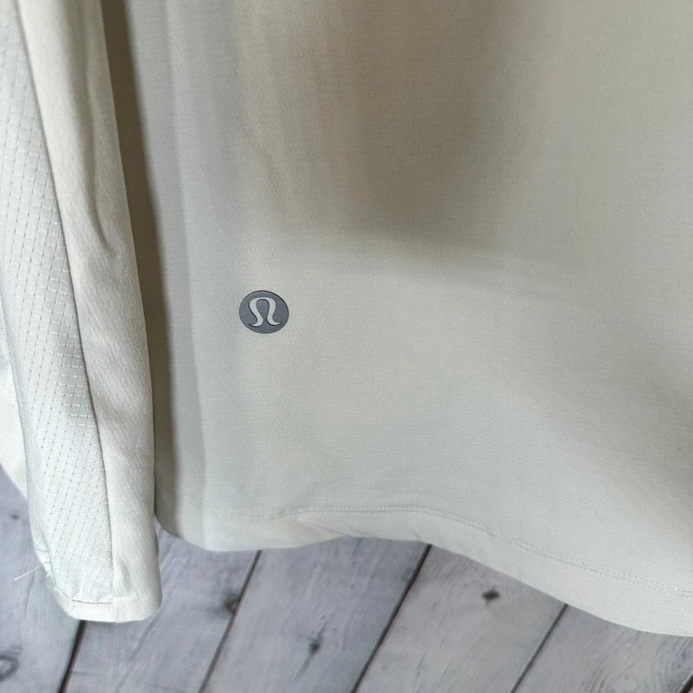 Lululemon Warp Light Packable Jacket Full Zip Reflective Beige Off-White XL